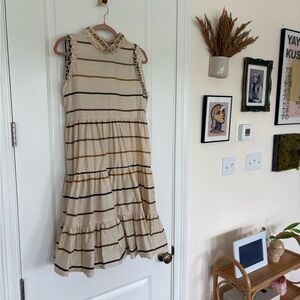 Margo Baridon Tiered Cream Mini Dress